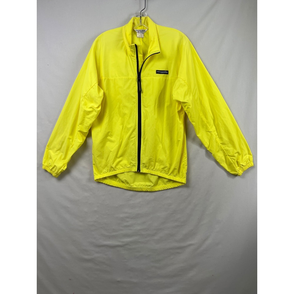 Cannondale Cycling Jacket Men Small Neon Yellow Windbreaker Full Zip Made in USA